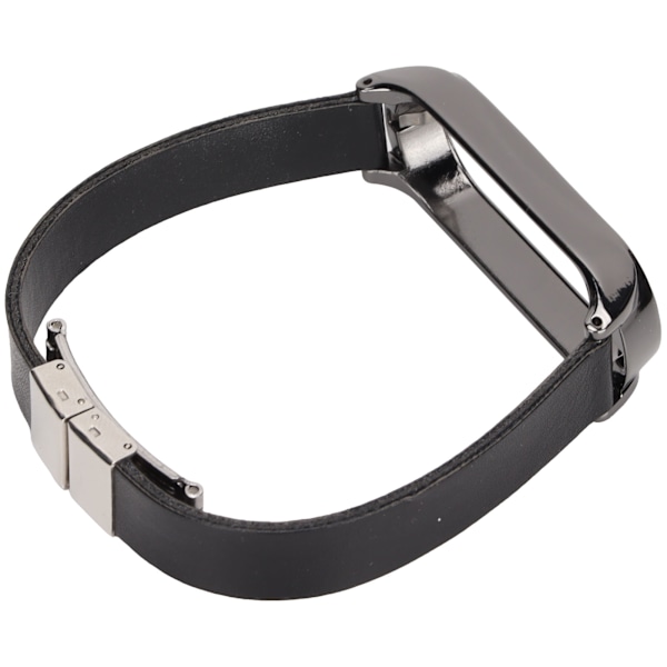 Læderrem Kompatibel med Xiaomi Mi Band 6 Smartwatch Udskiftningsrem Armbånd Håndledsrem Sort Krop Sort Skal