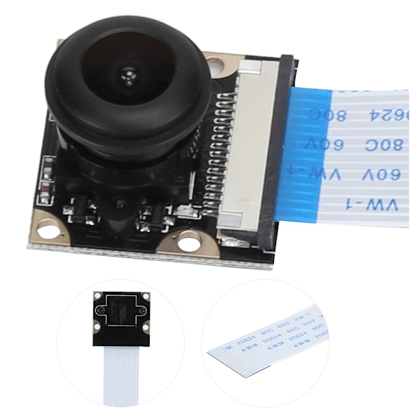 Mini nattkamera for Raspberry Pi 4B 3B 2B - 1080P 5MP, 130° Fisheye