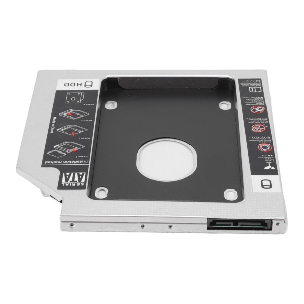 Universal 9,5 mm 2,5 tommer SATA til SATA 2. SSD HDD-harddisk Caddy Aluminiumslegering SSD-konverter for CD DVD ROM-stasjonsspor