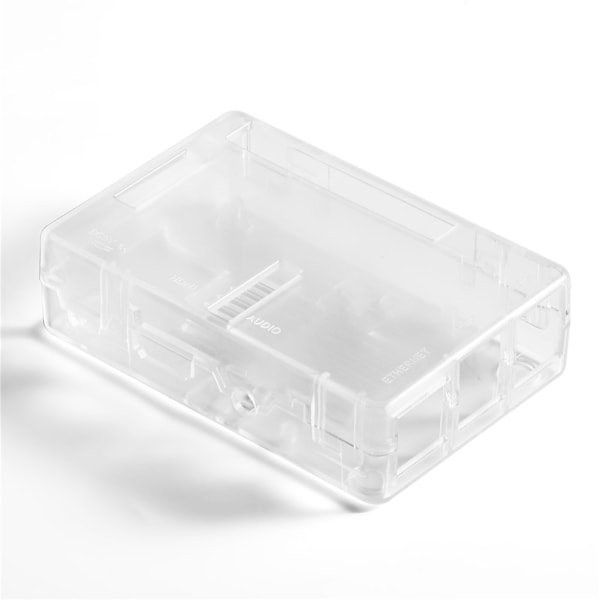 Transparent ABS-hus Beskyttelsesetui Skalldeksel med 2 stk kjølefinner for Raspberry Pi 3 B/2 B/2B+