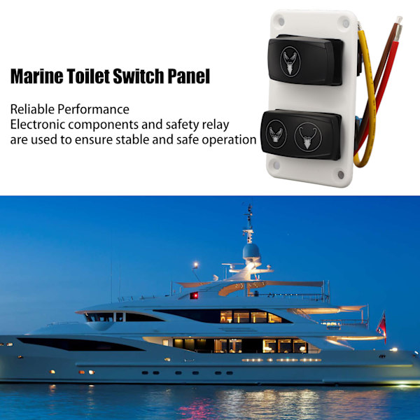 DC12 24V Marine Toilet Kontrolpanel Kontakt 3 Vejs Hurtig Respons RV Toilet Vippekontakt til Både Yachts