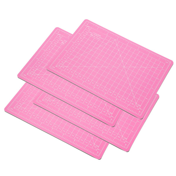 4 stk Skæremåtte A5 Pink PVC Model Cut Pad Craft Paper Carving Gravering Skala Board