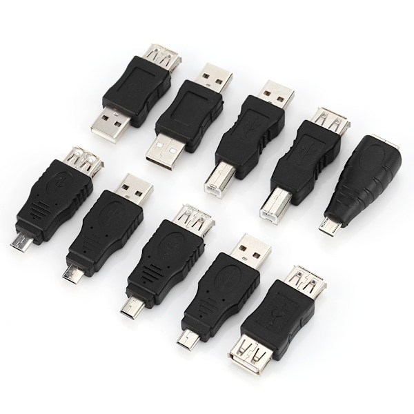 40-pack med vinklade Mini Micro Typ B hane USB2.0-adaptrar