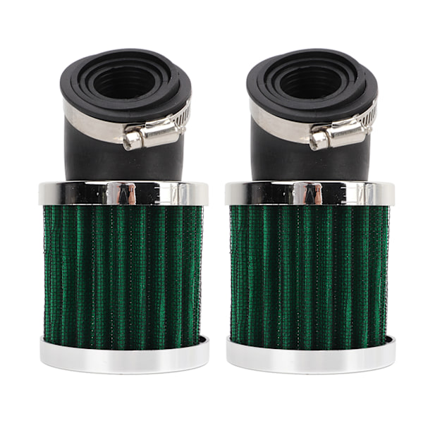 2 st Motorcykel Luftfilter Stark Effekt Kraftfull Filtrering Universal Passform för 22 till 48mm 50cc 70cc 90cc 125cc Motorcykel Silver Grön