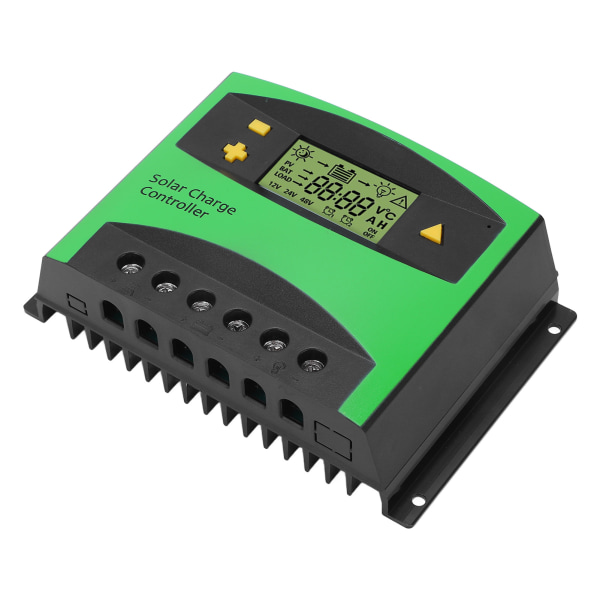 Solcelleladningsregulator 60A 12V 24V til Home RV - LCD-skærm, PWM-opladning