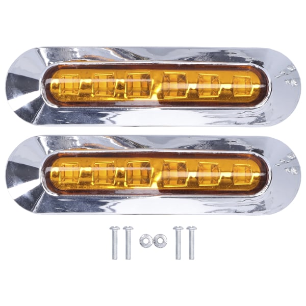 10-30V 6LED sidobakljus Lysande indikatorlampa IP68 Skydd för bilar Lastbilar Trailers RVsYellow