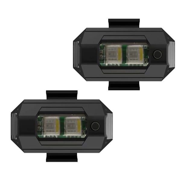 2 st USB-laddningsbara LED-blinkande motorcykelvarningsljus, universella, lätta, hög synlighet för motorcykel