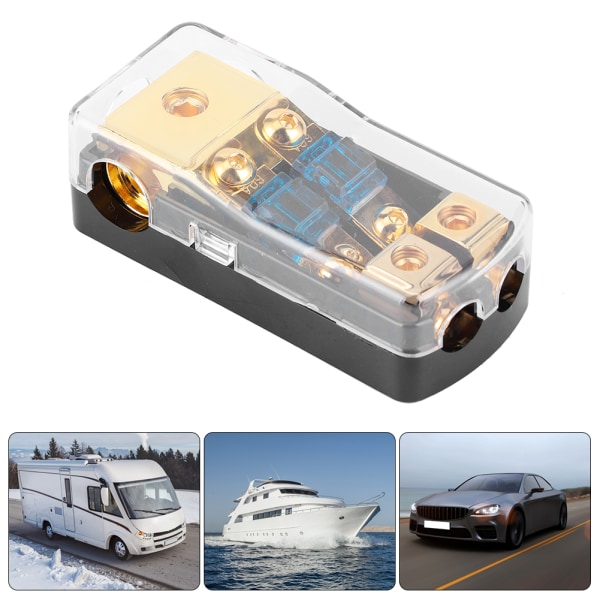 0/4 sporvidde ind til 4/8 sporvidde ud 60A sikringsfordelingsblok 2-vejs Mini ANL sikringsholder til Auto Boat Audio System