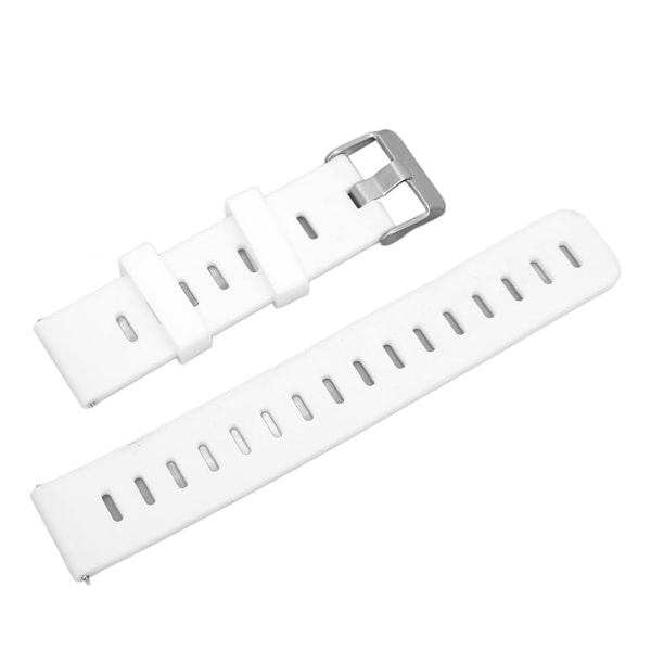 20mm Myk Silikonklokkebånd Armbånd Utbytting med Flatt Hode Luft Huller for Amazfit GTS 3 Hvit