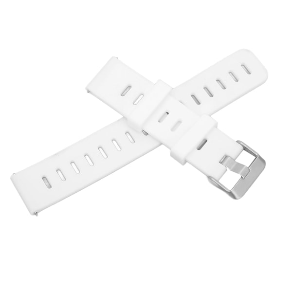 20mm Myk Silikonklokkebånd Armbånd Utbytting med Flatt Hode Luft Huller for Amazfit GTS 3 Hvit