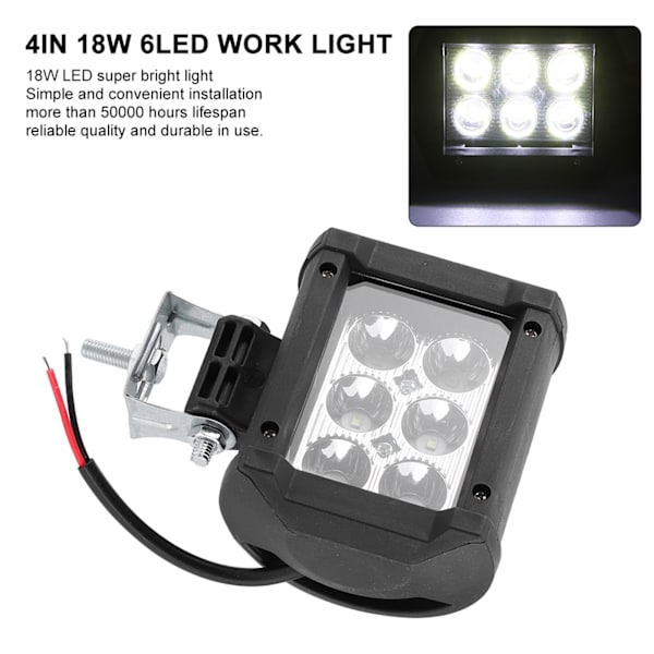 4 tuuman 18W 6LED Työvalo 6000K 1500LM Lamppu Jälkiasennus Auto Moottoripyörä Maastoajoneuvo
