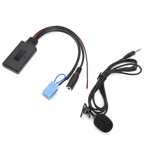 Bluetooth 5.0 AUX Kabel Adapter med Mikrofon Håndfri Erstatning for Smart Fortwo 450 Radio