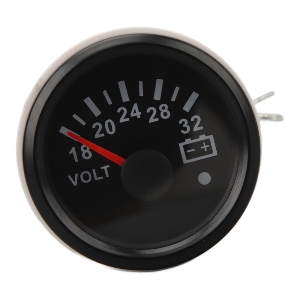 52MM Voltmeter DC 9 till 32V Hög Noggrannhet Snabb Respons Pekarvoltmeter med Bakgrundsbelysning För Husbilar Yacht Fiske Båtar Skepp Svart Urtavla Svart Ram