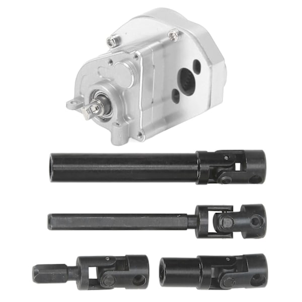 RC-auton vaihdelaatikko ja vetoakselin sarja, alumiiniseos, hienot RC-auton tarvikkeet Axial SCX24 1/24 RC-autoille, hopea