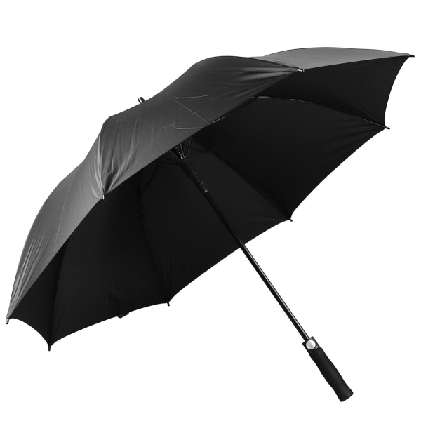 Lang Stang Stor Paraply Vindtæt Fuld Fiber Reklamegave Paraply til Forretningsfremme Gave Sort Pongee 27 tommer 8 Ben