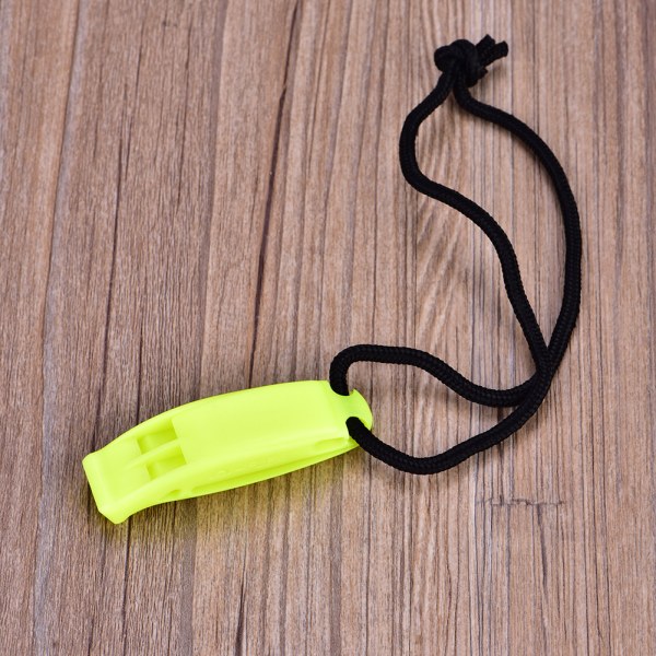 Høyt survival Safety Emergency Rescue Whistle for Dykking Vandring Camping (gul og grønn)