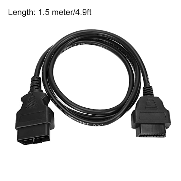 OBD2 16-stift hane till hona förlängningskabel för diagnostisk adapter