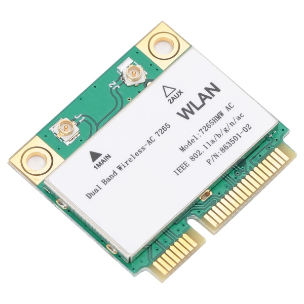 Trådlöst nätverkskort Dual Band 7265HMW 802.11AC Mini PCIE WiFi BT4.2 Adapter 2 Antenn