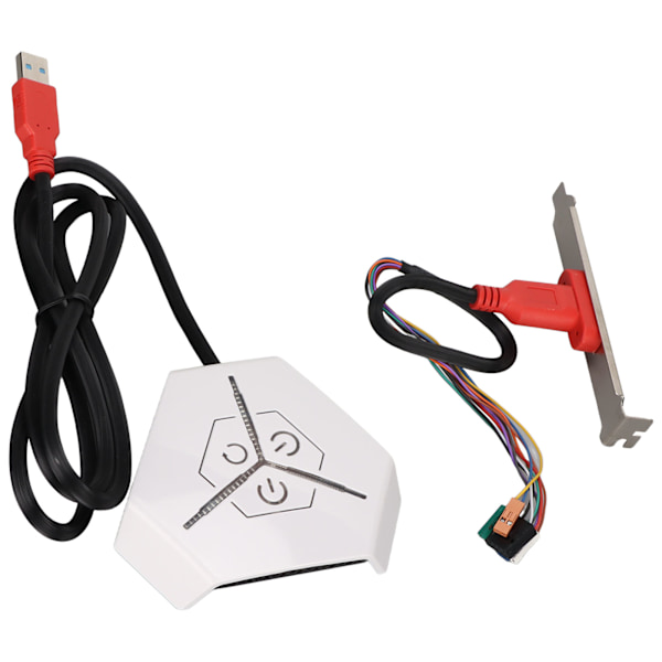 Extern strömbrytare Vattentät Aerodynamisk Båge Design Dubbla USB-överföringsportar Desktop Mobilbrytare