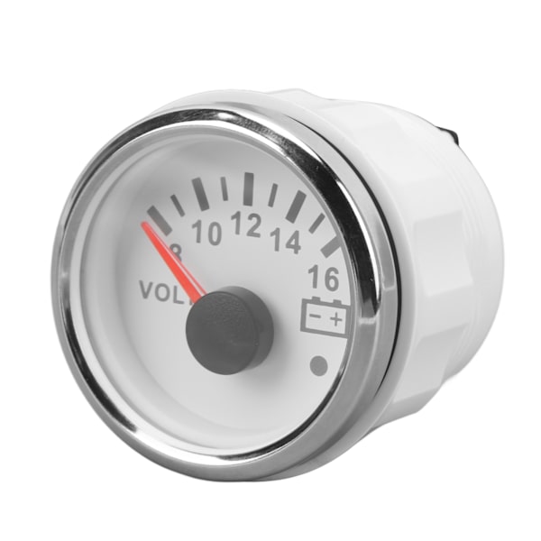 52MM Båd Voltmeter DC9 til 32V Pointer Spændingsmåler med Farverig Baggrundsbelysning til RV'er Yachts Fiskebåde Skibe Hvid Plade Sølv Cover