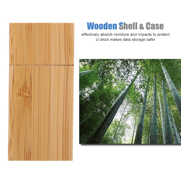 Long Shape Wooden USB 2.0 Flash Drive - 16GB