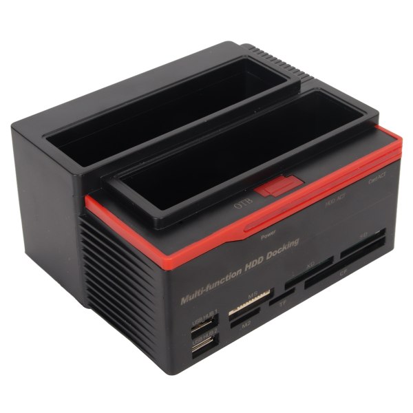 HDD Docking Station Dobbelt Bay 480Mbps USB2.0 til SATA IDE Klon Funktion Harddisk Læser til 2.5/3.5in 8TB SSD 100‑240V EU Stik