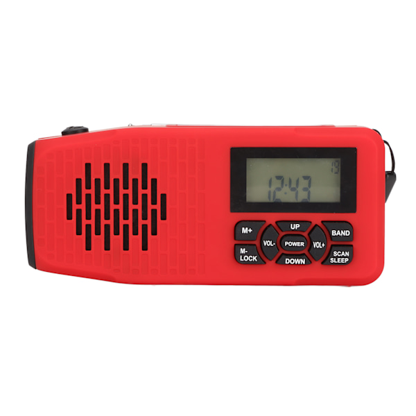 XSY098D Aurinkovoimalla toimiva käsikampi-radio IPX3 Vedenkestävä AM/FM/NOAA Säävaroitusratiolla SOS-hälytyksellä Varavalo Kuulokeliitäntä