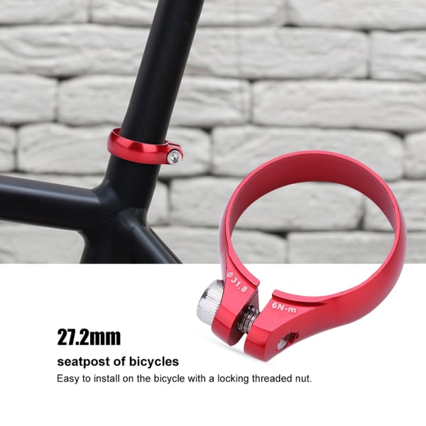 Sykkel sykkelboltklemme 31,8 mm for 27,2 setepinne Super Light (rød)