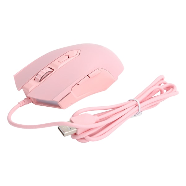 AJAZZ Wired Mouse 7 Keys 7-Speed ​​DPI Justerbar RGB Streamer dator Extern ingångsenhet Rosa