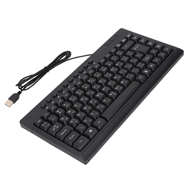 Mini Tangentbord Hemmakontor Skrivbordsdator Laptop 95 Tangenter Svart Mini Trådbundet USB Enkelt Litet Tangentbord Arabiska