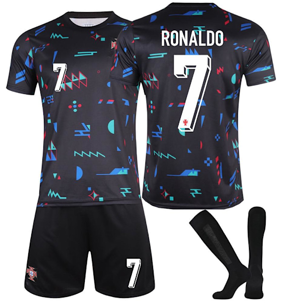 2024-2025 Europæisk Cup Portugal hold træningsuniform fodbolduniform sæt nr. 7 Ronaldo trøje tøj S