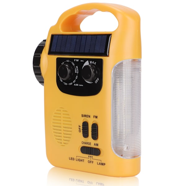 RD339 Solardriven Radio med Handvev Hög Ljusstyrka Stabil Multifunktionell FM AM Väderradio med LED-Ficklampa för Utomhusbruk