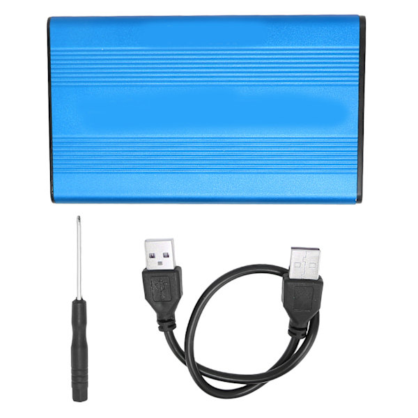 Extern Hårddiskfodral USB 2.0-gränssnitt till SATA 480 Mbps Överföring Aluminiumlegering Material 2,5 tum Extern HDD-fodral Blå