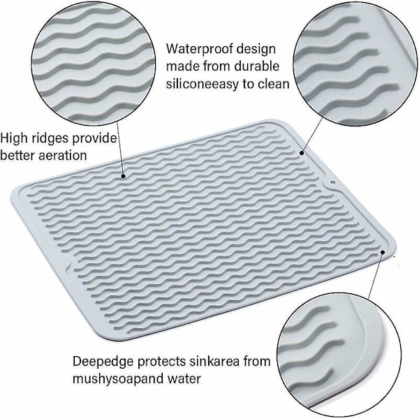 Tiskiallasjärjestäjäteline: Harmaa silikoninen kuivausmatto