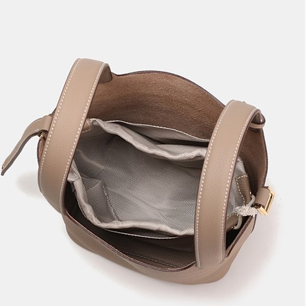 Grå Ku Skinn Bucket Bag Stilig Pendler Håndveske Unikt Design Elephant gray