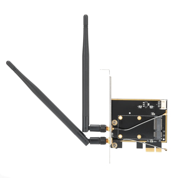Trådlöst nätverkskortadapter Mini PCI-E till stationär PCI-E med 2 antenner Stöd för Bluetooth