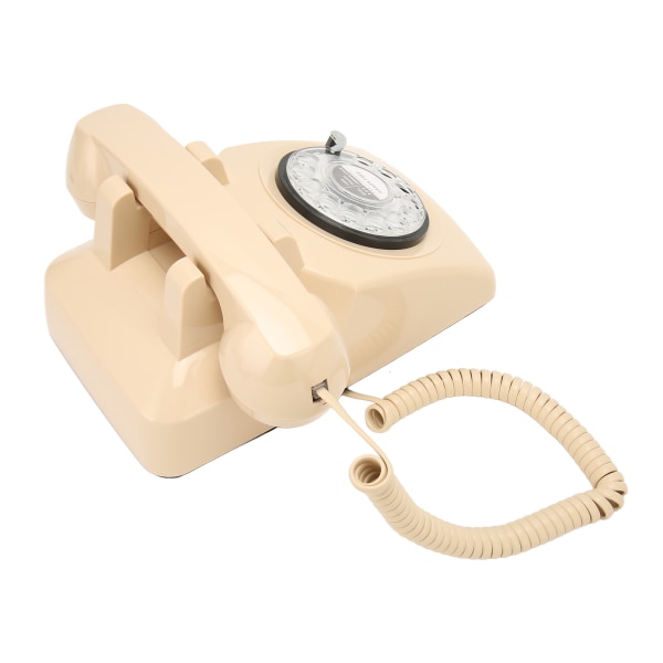 Retro pyörivä puhelin Vanhanaikainen vintage lankapuhelin mekaanisella soittoäänellä kodin toimistohotelli Beige