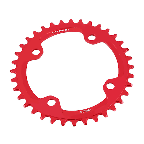 32/34/36/38T BCD 104 Maastopyörän Teräs Yksikampa Ketjurenkaan Korjausosat (Punainen 36T)