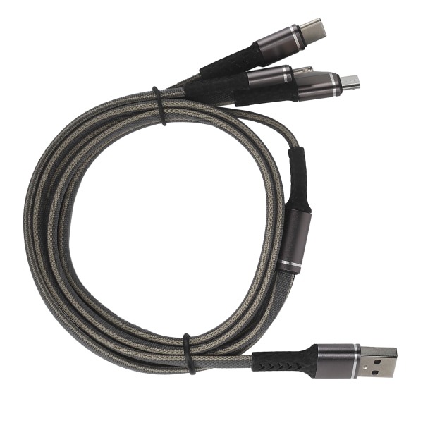3 i 1 multiladekabel 3A lader med TypeC/for IOS/Micro USB-kontakt 1,2M (grå)