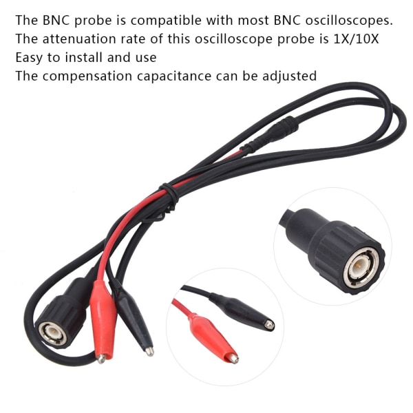 1X 10X Attenuation Oscilloscope Probe Oscilloscope Parts BNC Head to Clip EU Standard