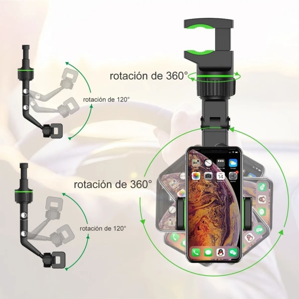 Backspegel Telefonhållare 360 Graders Rotation Multipurpose Universal Bil Backspegel Telefonhållare
