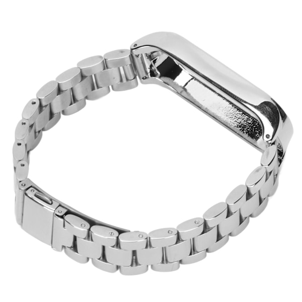 Smartklokke Armbåndsrem Rustfritt Stål Anti-Tap med Dobbel Lås Folding Spenne for Mi Band 6 Sølv