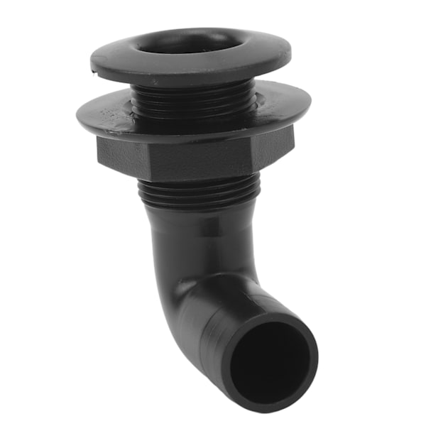 Marine Gjennom Skrog Kobling Lekkasjesikker Ergonomisk Pålitelig Robust 90° Gjennom Skrog Beslag for Yacht Båter Svart