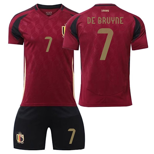2024 EM-drakt Tyskland Fotballdrakt Belgia Hjemme Nr. 7 De Bruyne Barn Voksen Fotballdrakt Klær Inkluderer Ikke Sokker S
