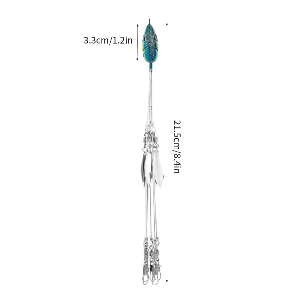 5 Arms Alabama Paraply Jig Head Fiskerig Agn Fiskelokker med snapsvirvler (blå)