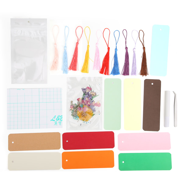 10 stk Tørrblomst bokmerke materiale ABS farget papir dusk DIY håndlaget gavehåndverk
