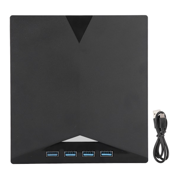 Ekstern DVD-drev med indbygget Type C-kabel, 4 USB3.0-grænseflader, sort ABS-materiale, bærbar CD-brænder til OS X-system