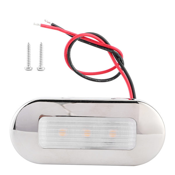 12V DC LED Gångvägsbelysning Oval Form 3 Lamp Pärlor IP67 Vattentät för Marin Båt RV Varmvit
