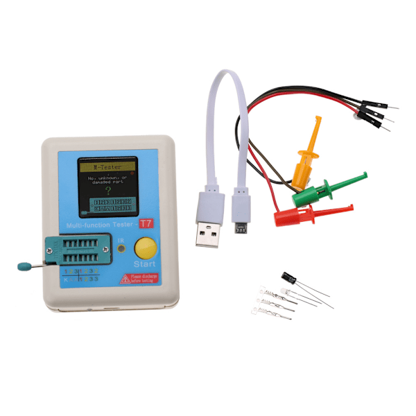 LCr T7 TFT Transistor Tester Fullfarge Grafisk Display Multifunksjons Test