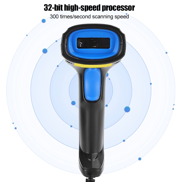 Trådbunden ergonomisk streckkodsläsare YHD-1100L - Slitstarkt ABS-skal, IP54, slitstarkt, anti-fall